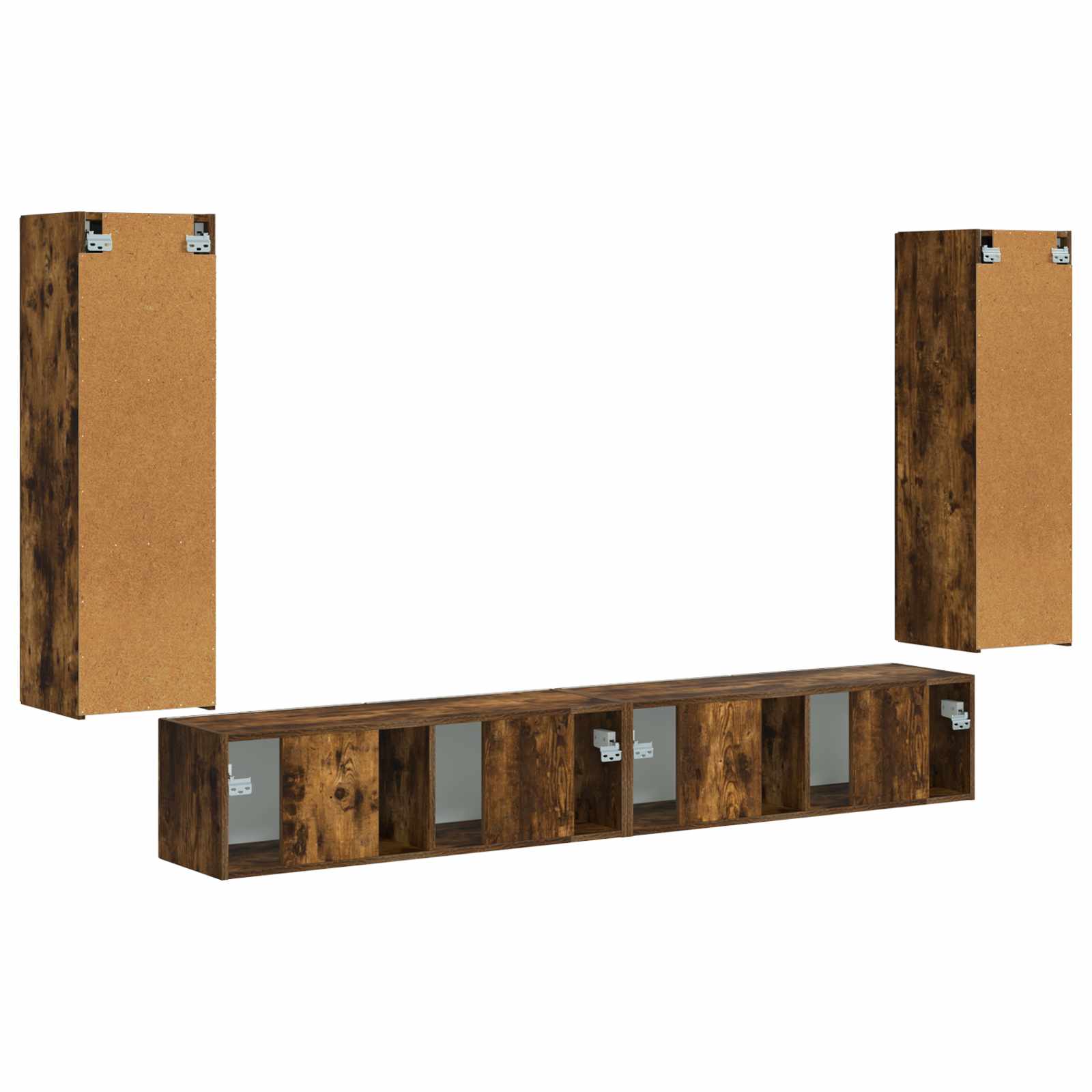 Set di Mobiletto da TV a Parete 4 pcs Rovere fumé | homemem39