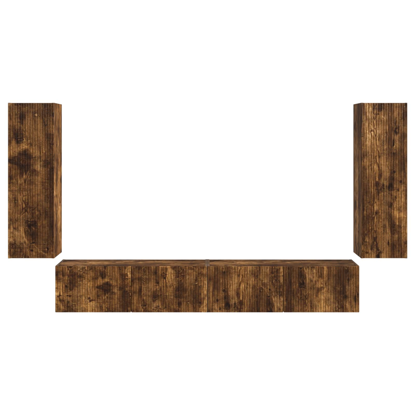 Set di Mobiletto da TV a Parete 4 pcs Rovere fumé | homemem39