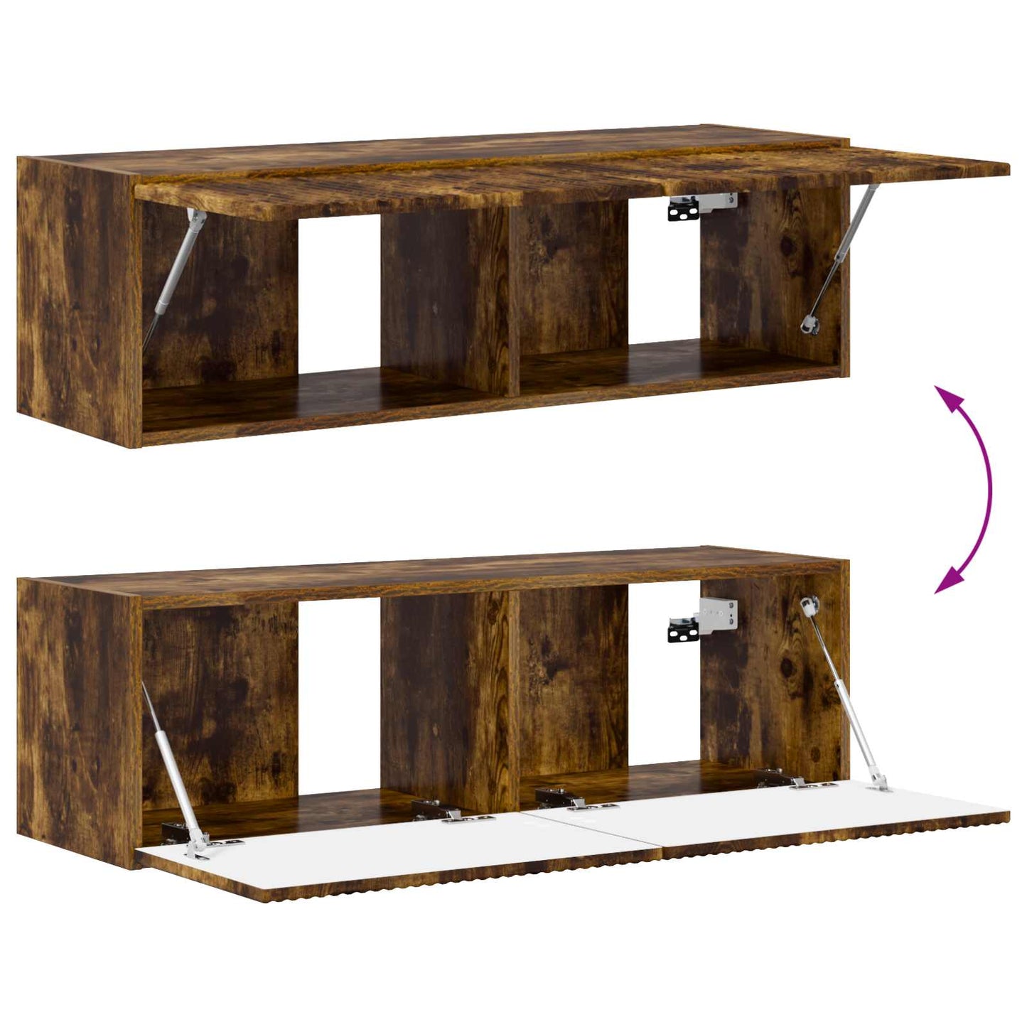 Set di Mobiletto da TV a Parete 4 pcs Rovere fumé | homemem39
