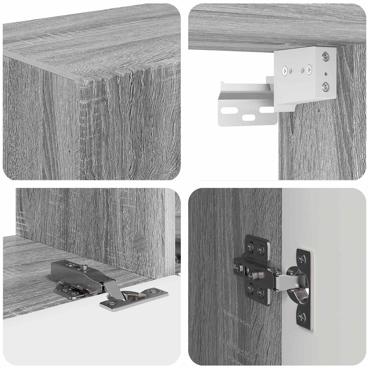 Set di Mobiletto da TV a Parete 4 pcs Grigio Sonoma - homemem39