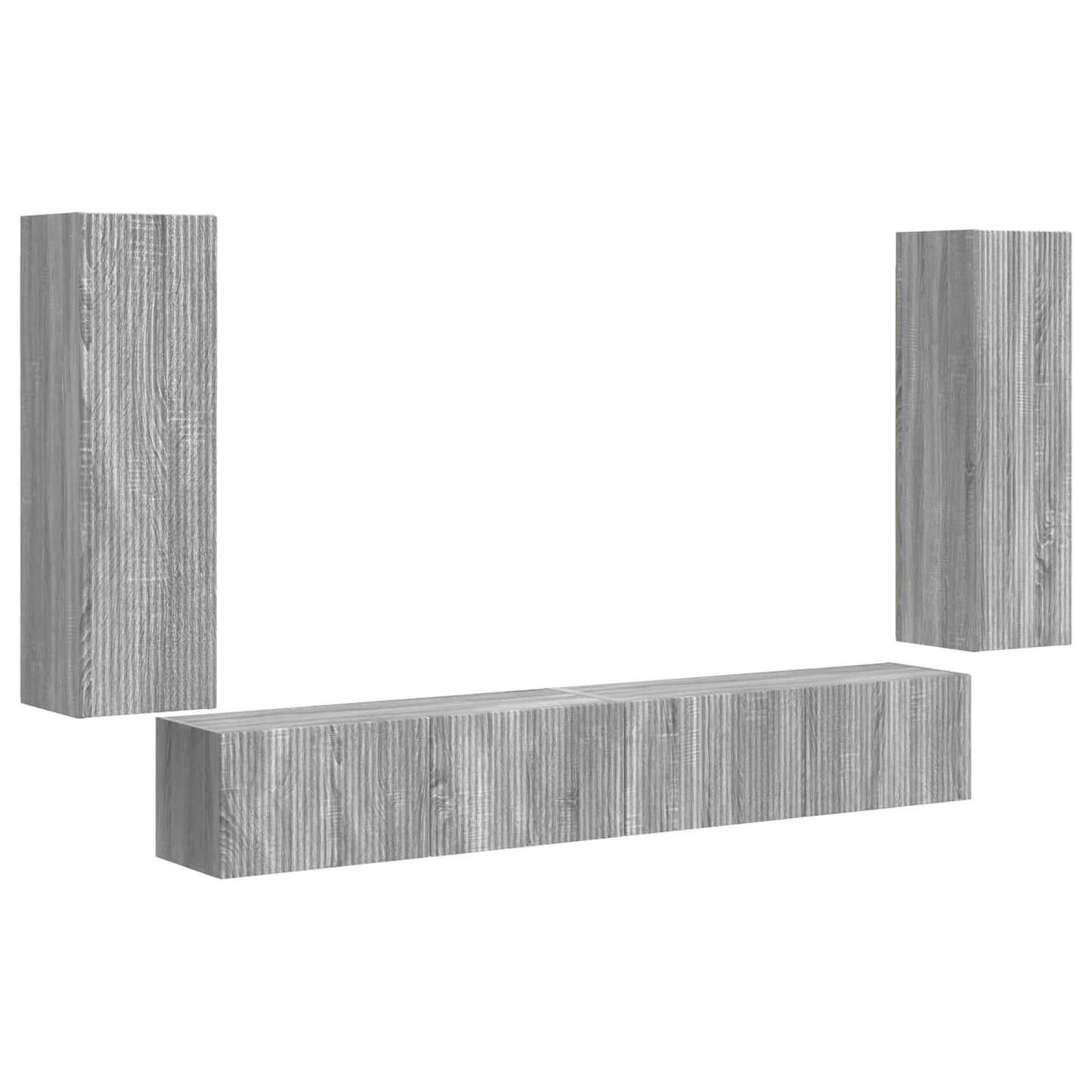 Set di Mobiletto da TV a Parete 4 pcs Grigio Sonoma - homemem39