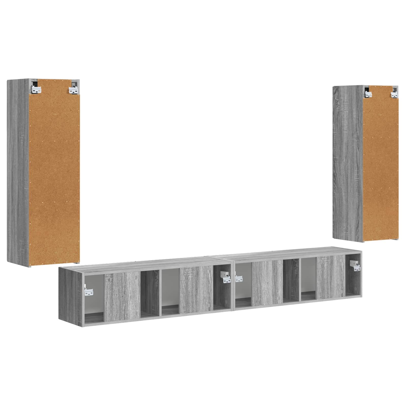 Set di Mobiletto da TV a Parete 4 pcs Grigio Sonoma - homemem39