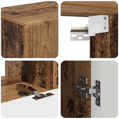 Set di Mobiletto da TV a Parete 4 pcs Legno vecchio | homemem39