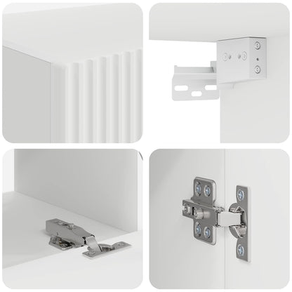 Set di Mobiletto da TV a Parete 4 pcs Bianco Legno multistrato | homemem39