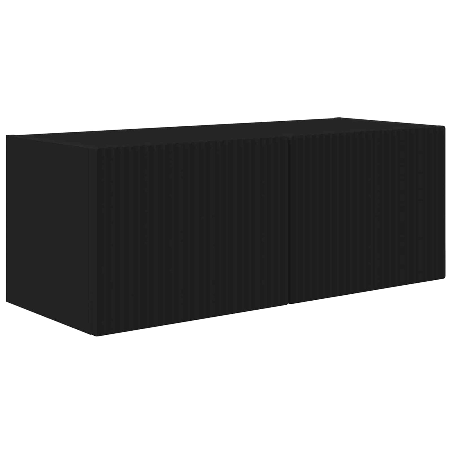Set di Mobiletto da TV a Parete 4 pcs Nero Legno ingegnerizzato | homemem39