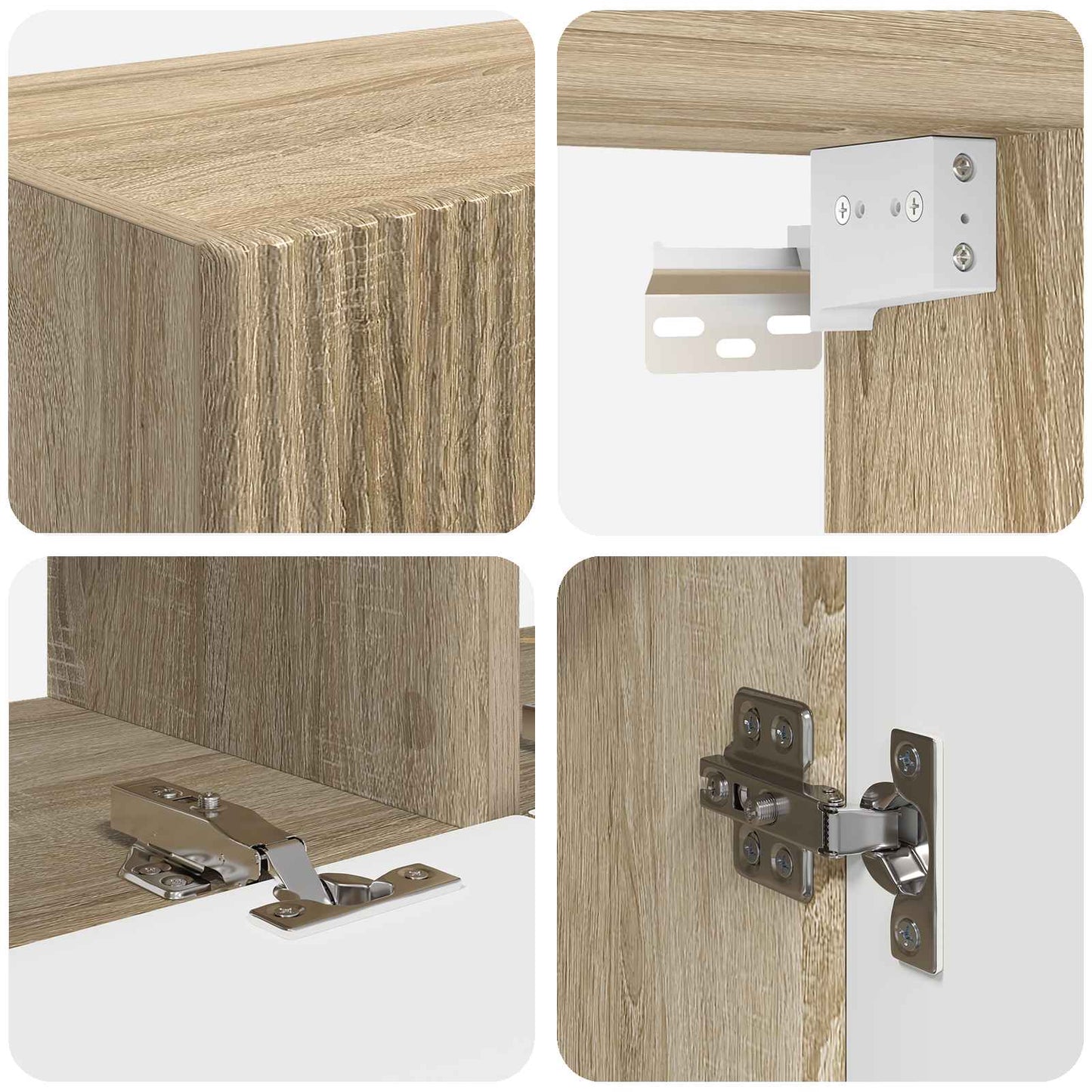 Set di Mobiletto da TV a Parete 4 pcs Rovere Sonoma | homemem39