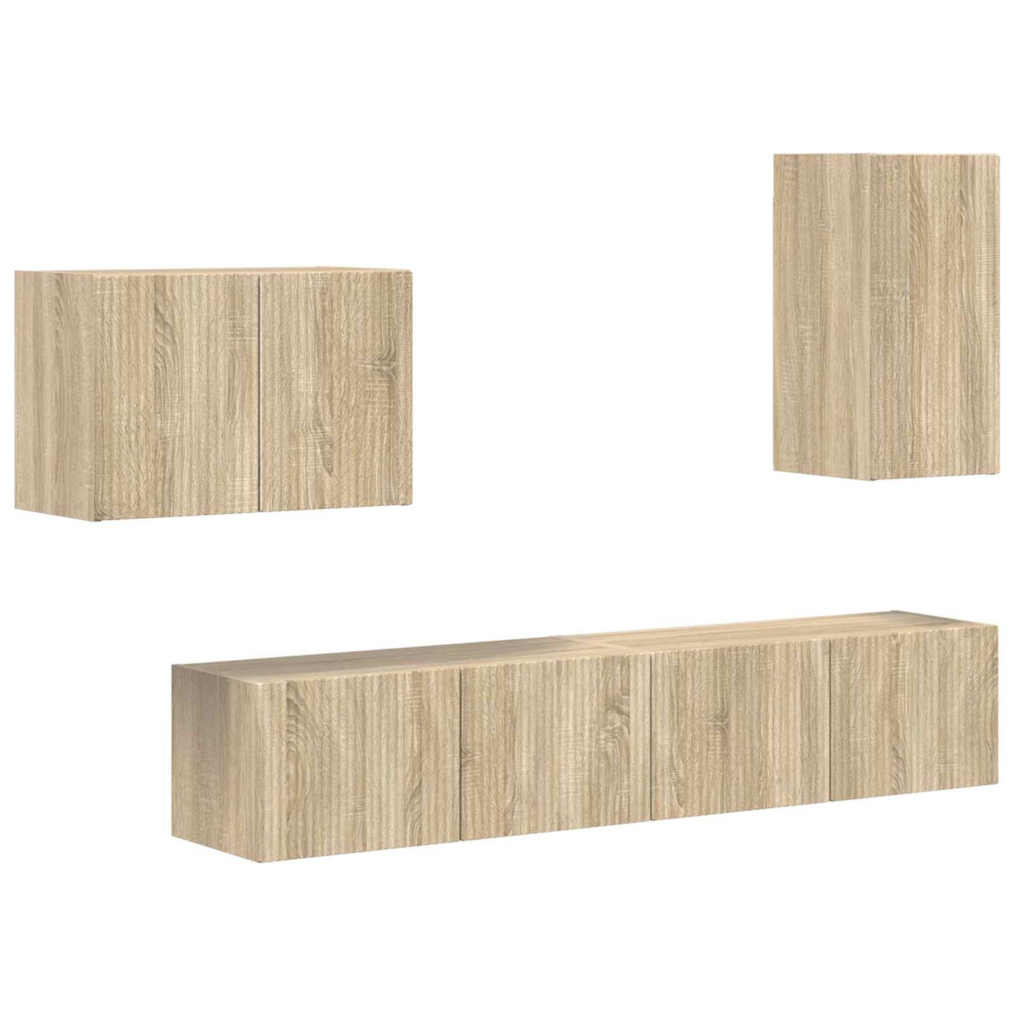 Set di Mobiletto da TV a Parete 4 pcs Rovere Sonoma