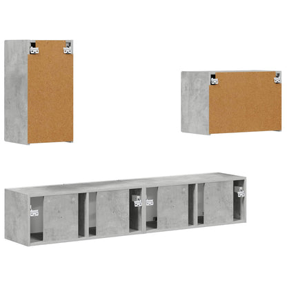 Set di Mobiletto da TV a Parete 4 pcs Grigio cemento | homemem39