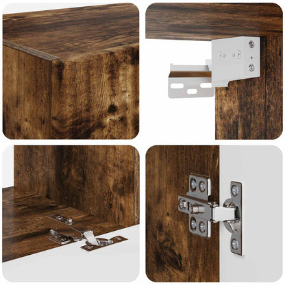 Set di Mobiletto da TV a Parete 4 pcs Rovere fumé