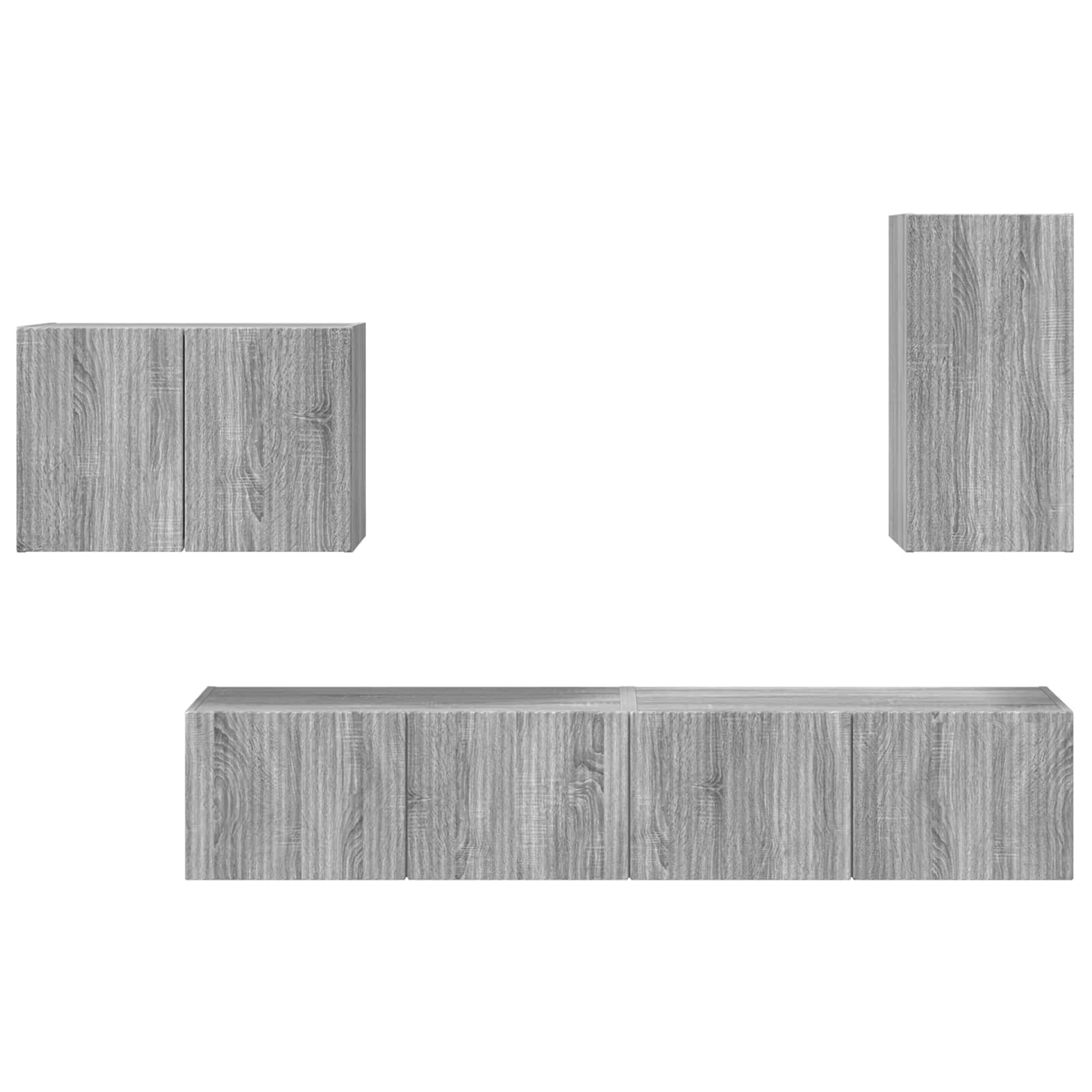 Set di Mobiletto da TV a Parete 4 pcs Grigio Sonoma | homemem39