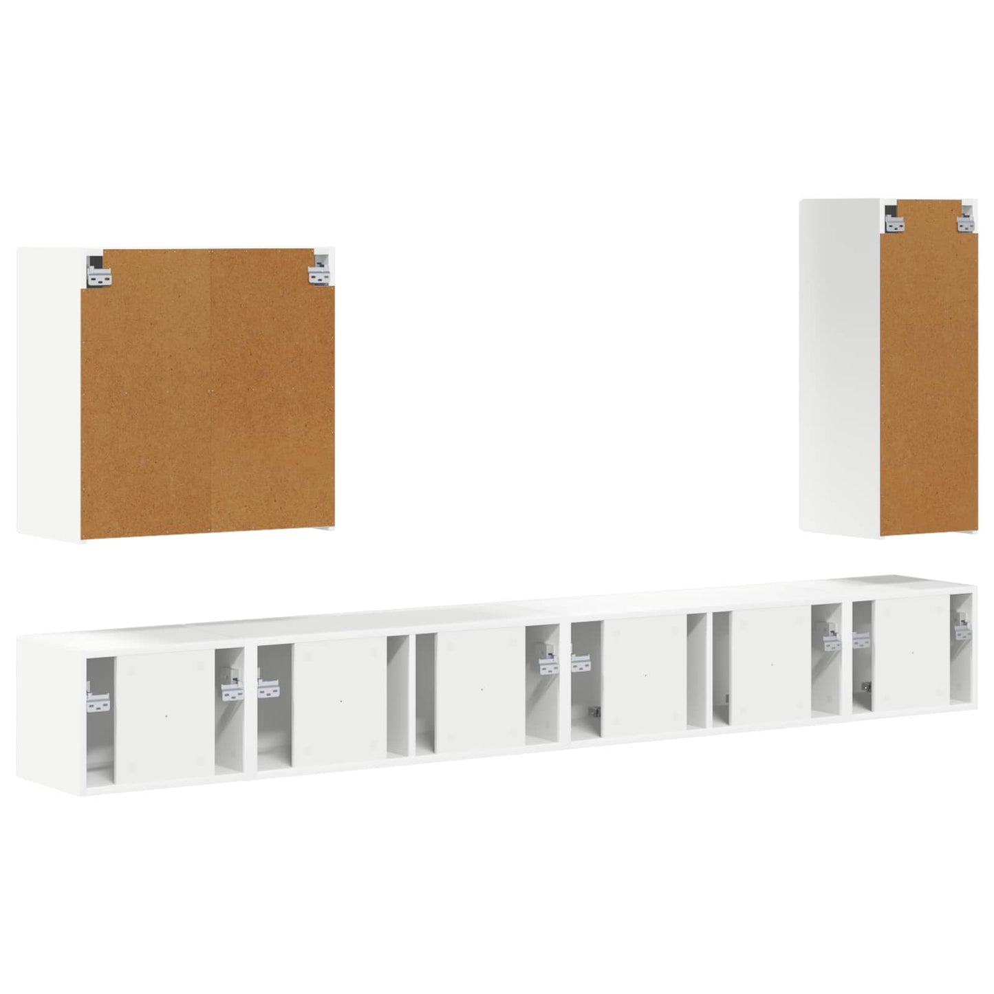 Set di Mobiletto da TV a Parete Montaggio a parete 6 pcs Bianco | homemem39