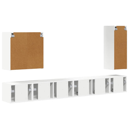 Set di Mobiletto da TV a Parete Montaggio a parete 6 pcs Bianco | homemem39