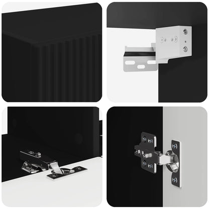 Set di Mobiletto da TV a Parete Montaggio a parete 6 pcs Nero | homemem39