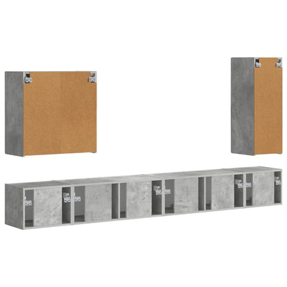 Set di Mobiletto da TV a Parete 6 pcs Grigio cemento | homemem39