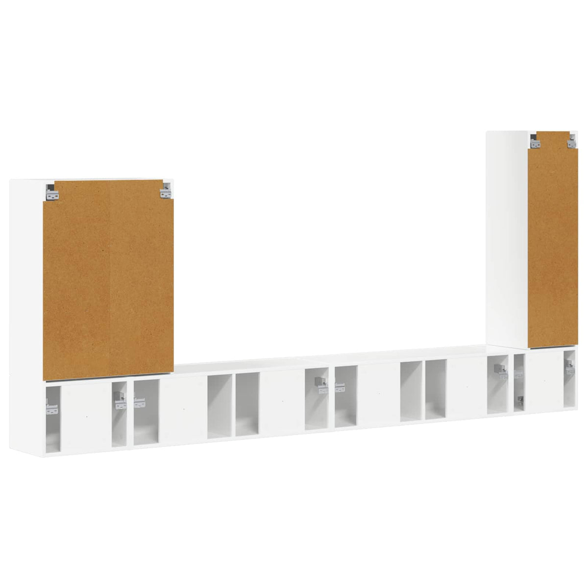 Set di Mobiletto da TV a Parete 6 pz Bianco Lucido | homemem39