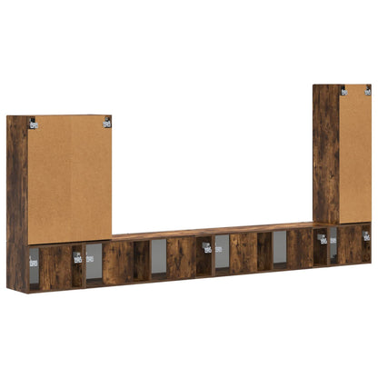Set di Mobiletto da TV a Parete 6 pcs Rovere fumé | homemem39