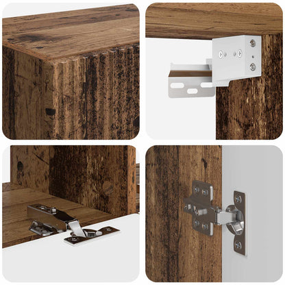 Set di Mobiletto da TV a Parete 6 pcs Legno vecchio | homemem39