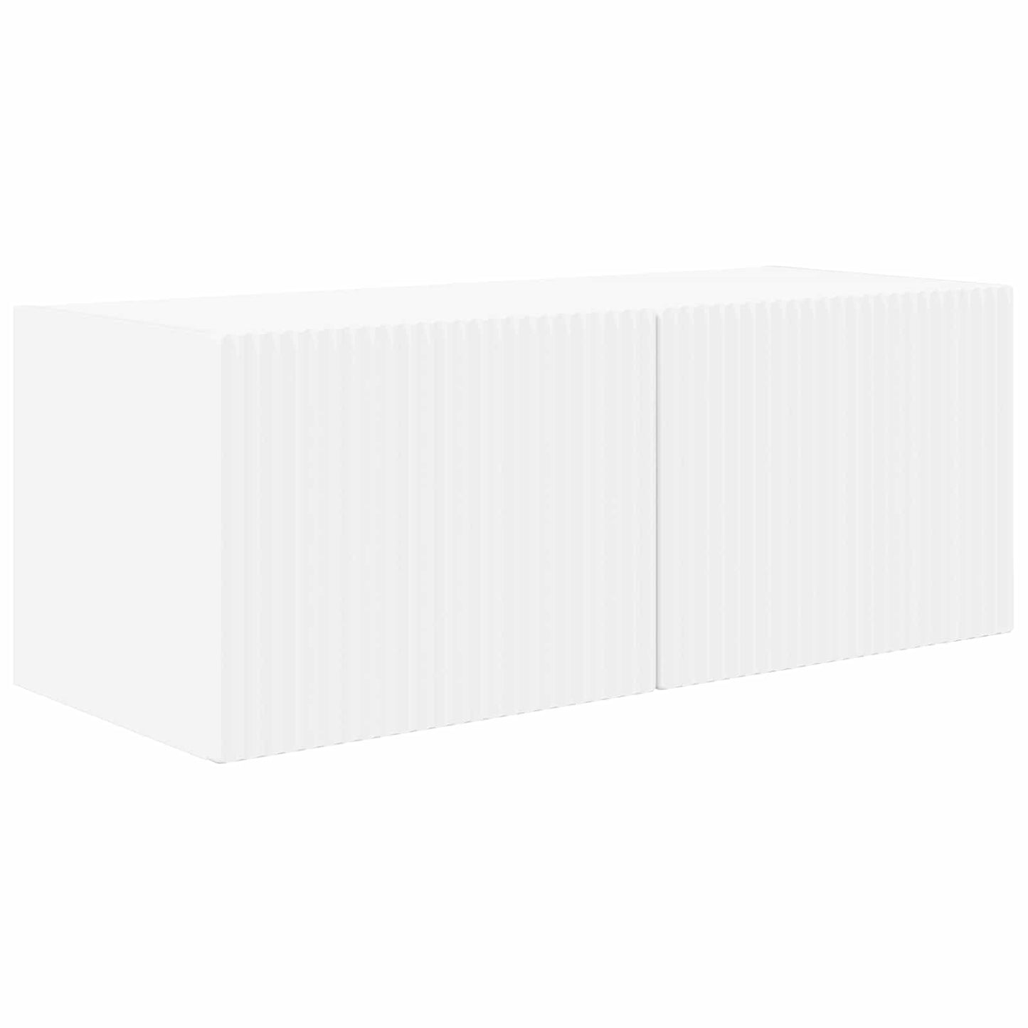 Set mobile TV Montaggio a parete 2 pcs Bianco Legno multistrato