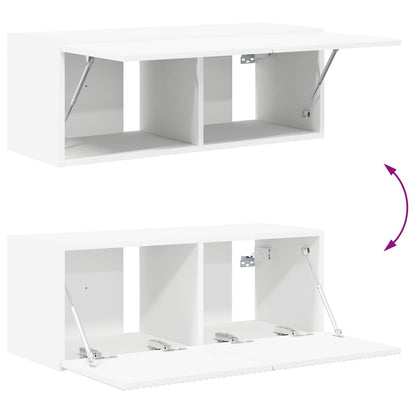 Set mobile TV 2 pz Bianco Legno ingegnerizzato