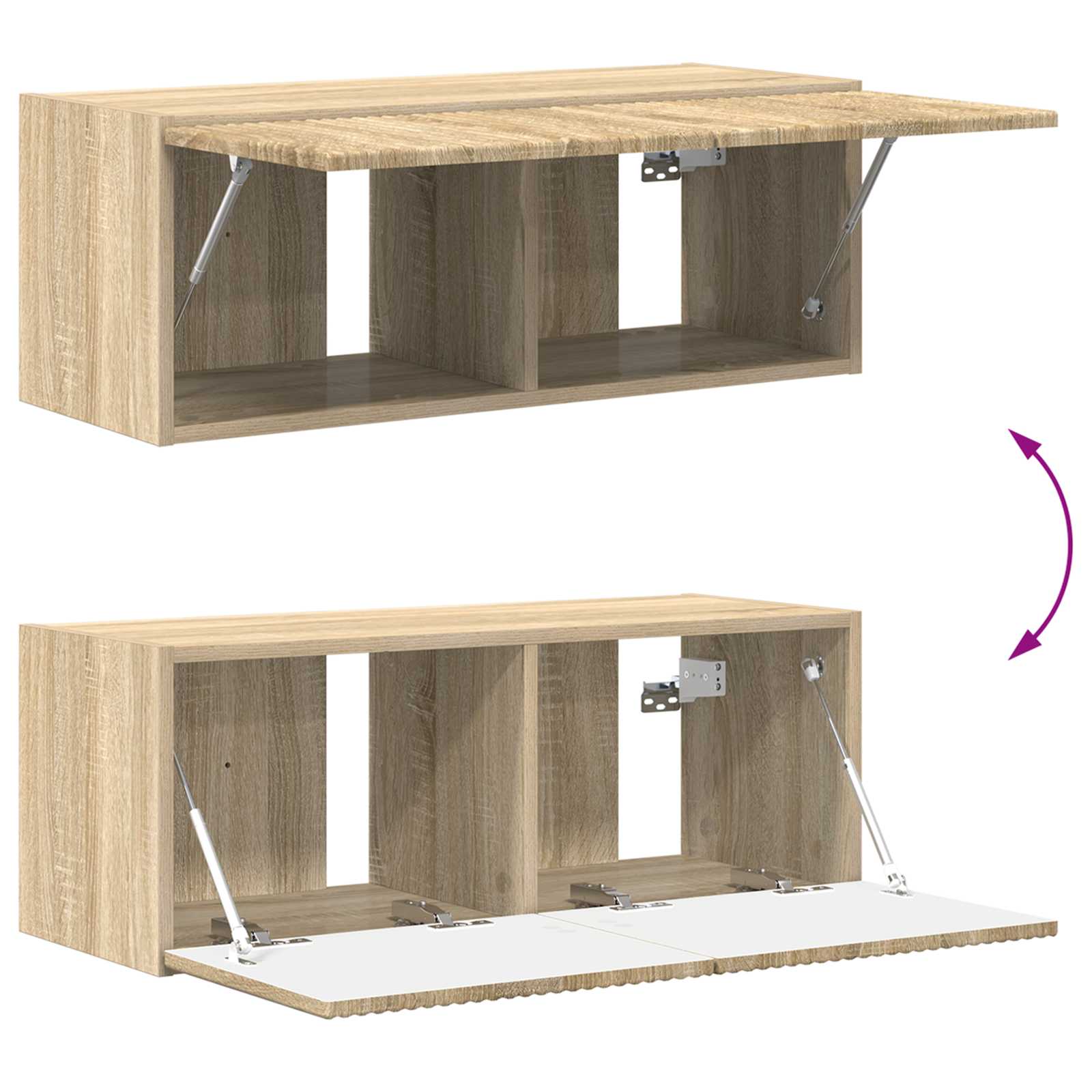 Set mobile TV 2 pcs Rovere Sonoma Legno multistrato | homemem39