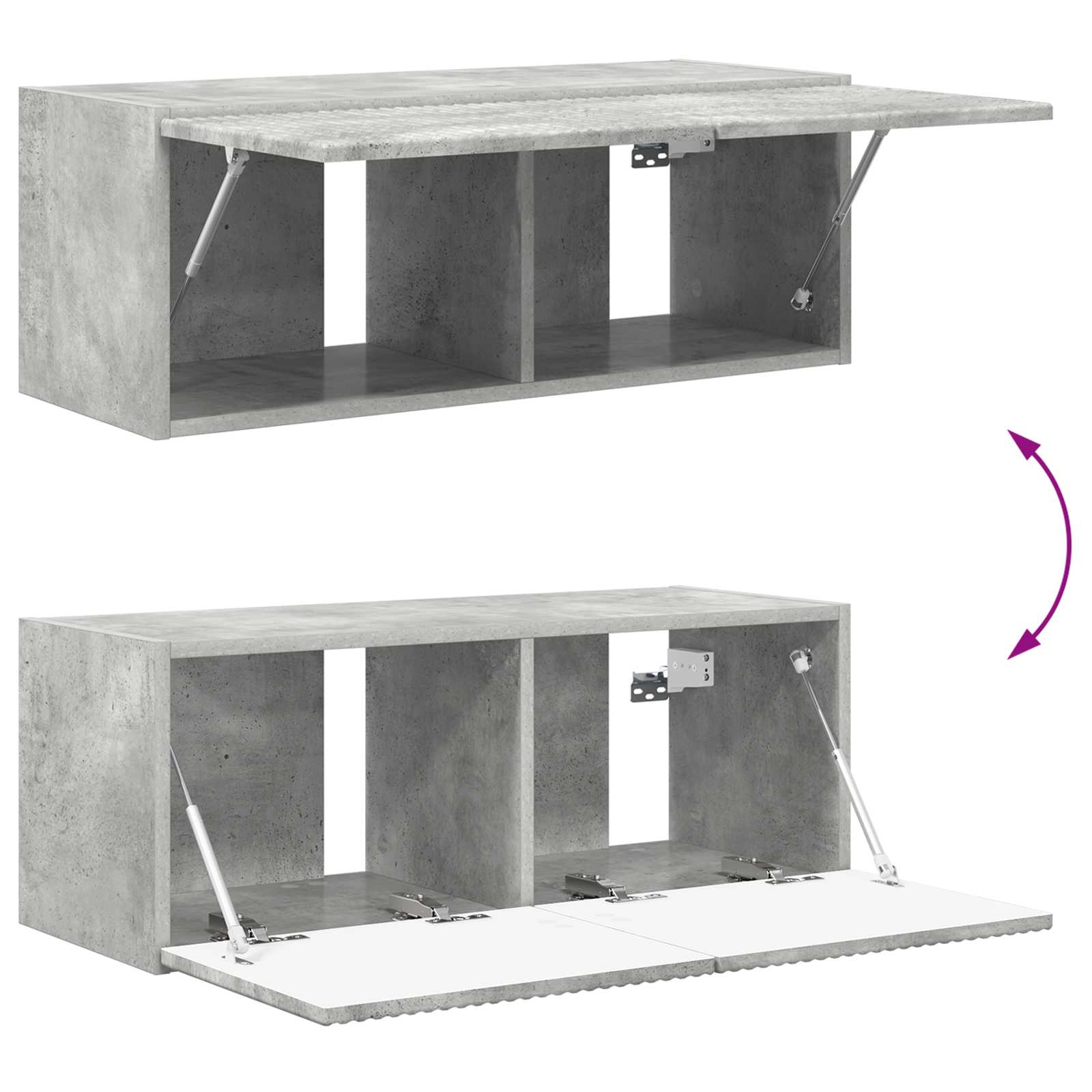 Set mobile TV 2 pcs Grigio cemento Legno multistrato | homemem39