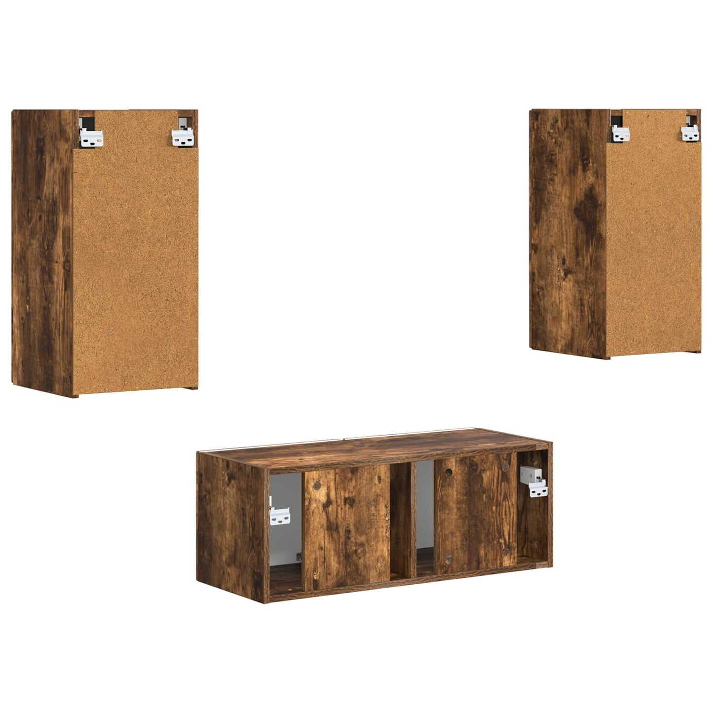 Set mobile TV 2 pcs Rovere fumé Legno multistrato