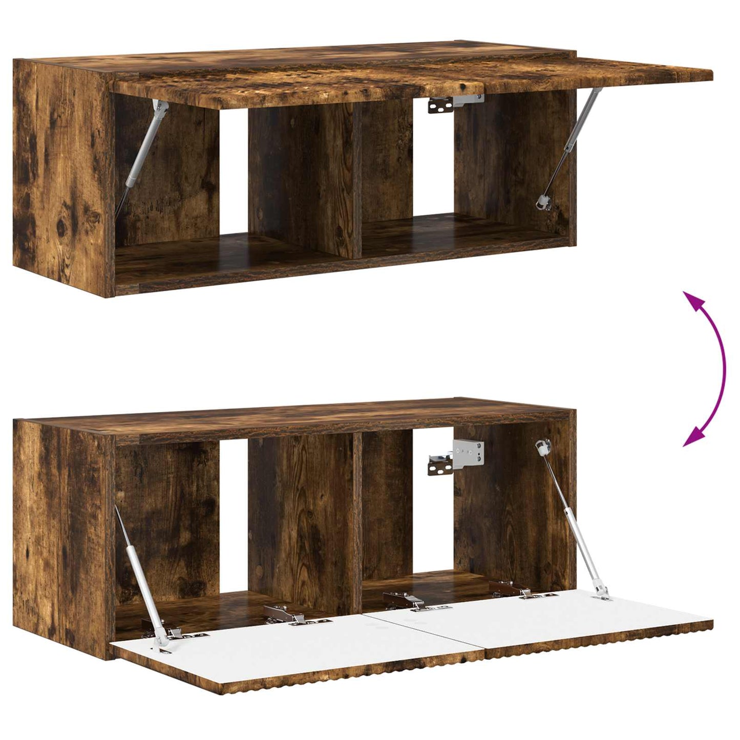Set mobile TV 2 pz Rovere fumé Legno ingegnerizzato