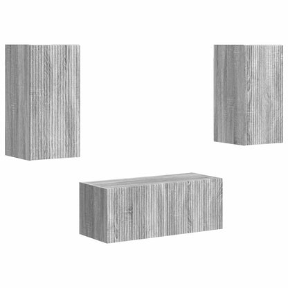 Set mobile TV 2 pcs Grigio Sonoma Legno multistrato