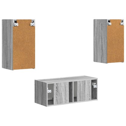 Set mobile TV 2 pcs Grigio Sonoma Legno multistrato
