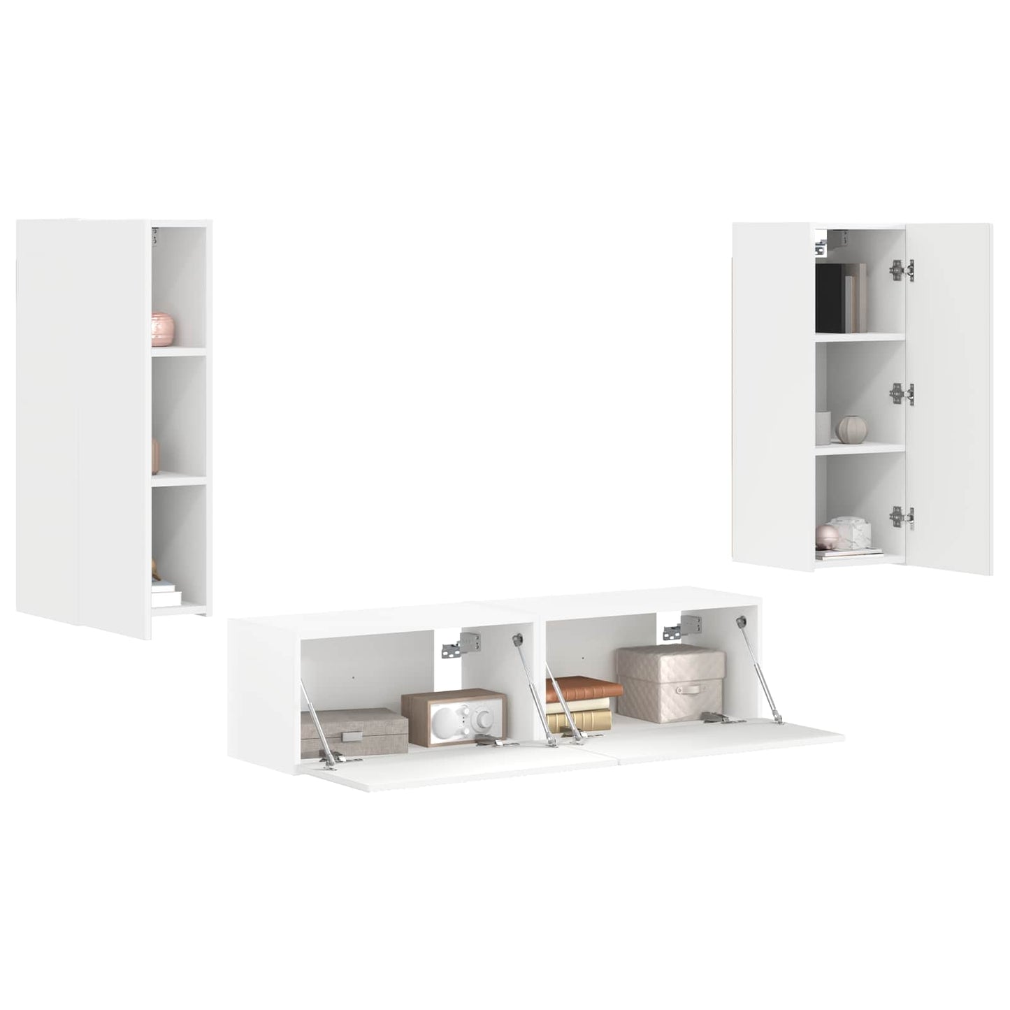 Set mobile TV 2 pz Bianco Legno ingegnerizzato