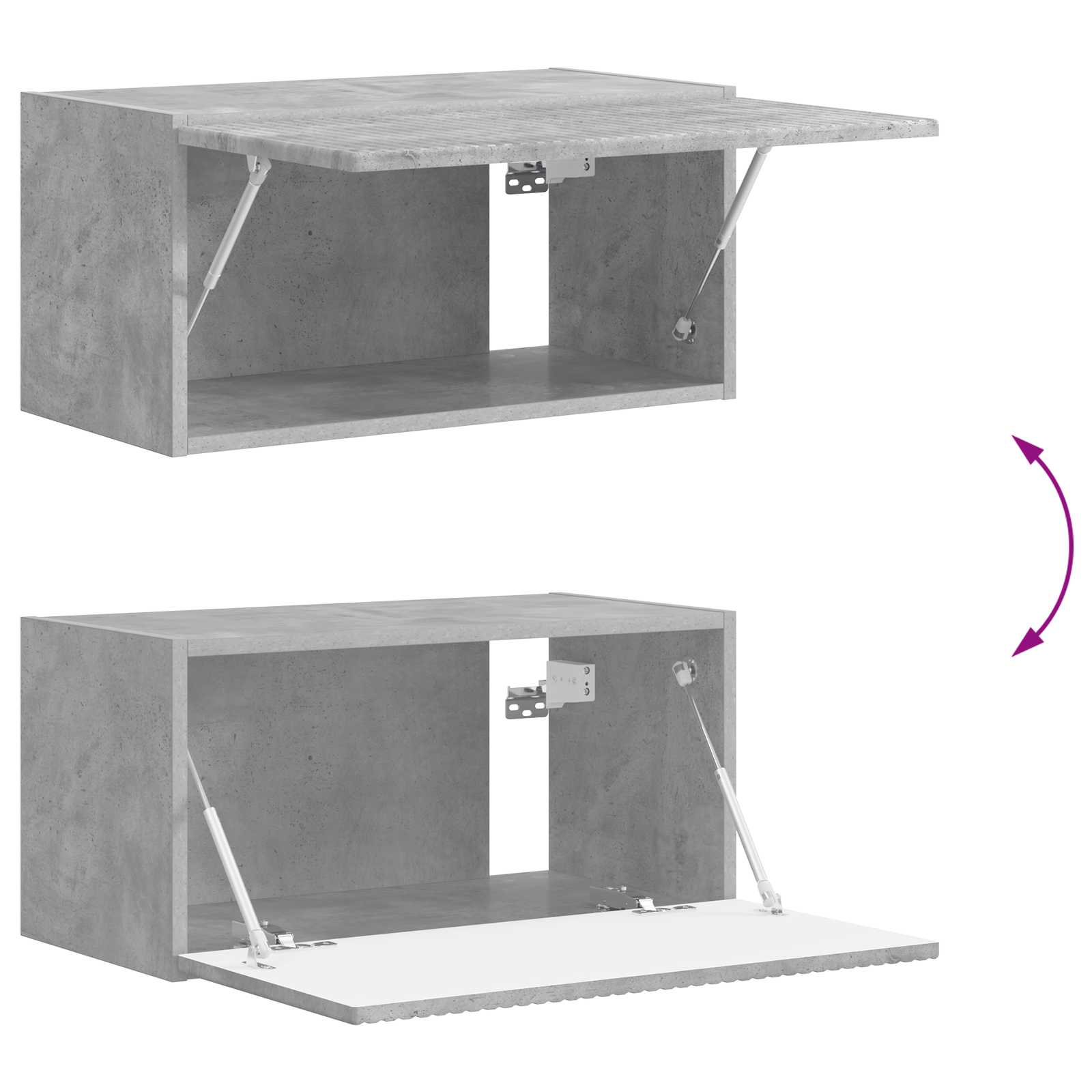 Set mobile TV 2 pcs Grigio cemento Legno multistrato | homemem39