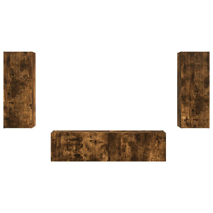 Set mobile TV 2 pcs Rovere fumé Legno multistrato