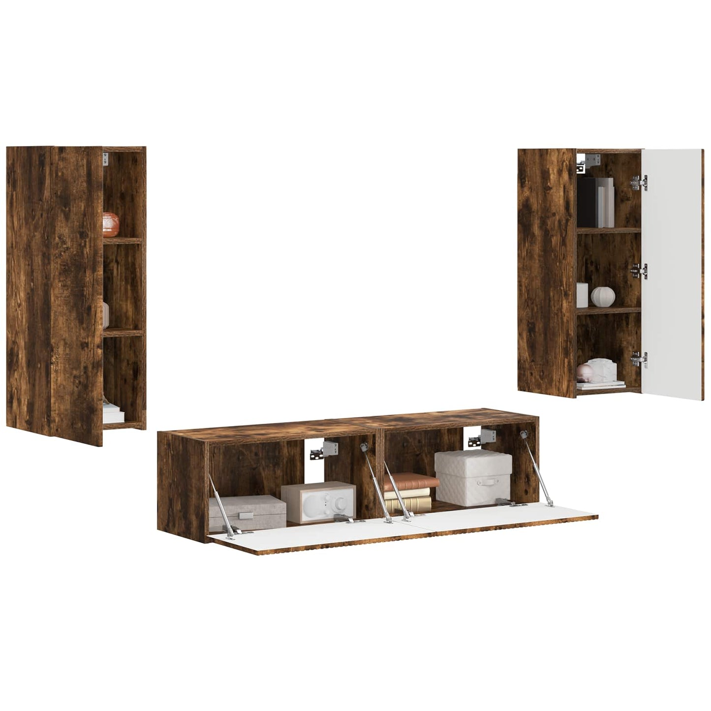Set mobile TV 2 pcs Rovere fumé Legno multistrato