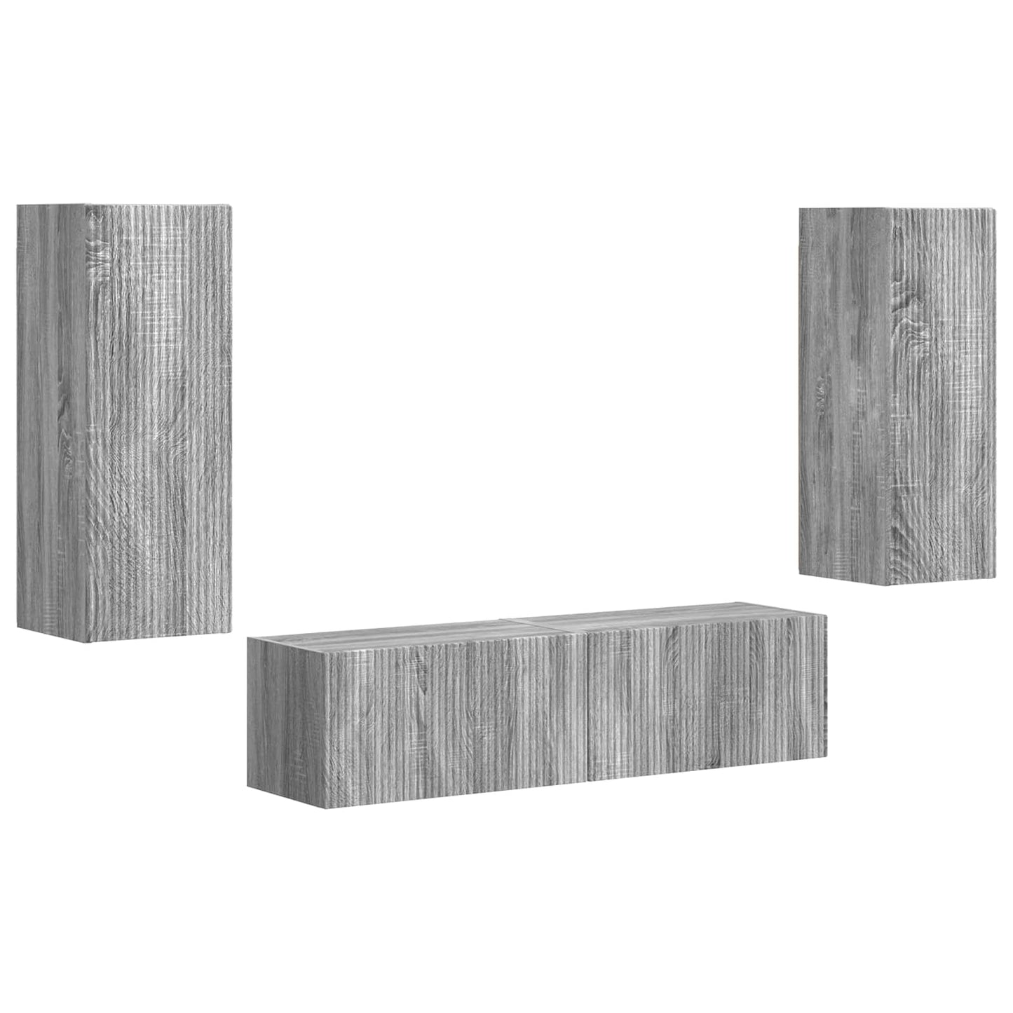 Set mobile TV 2 pcs Grigio Sonoma Legno multistrato