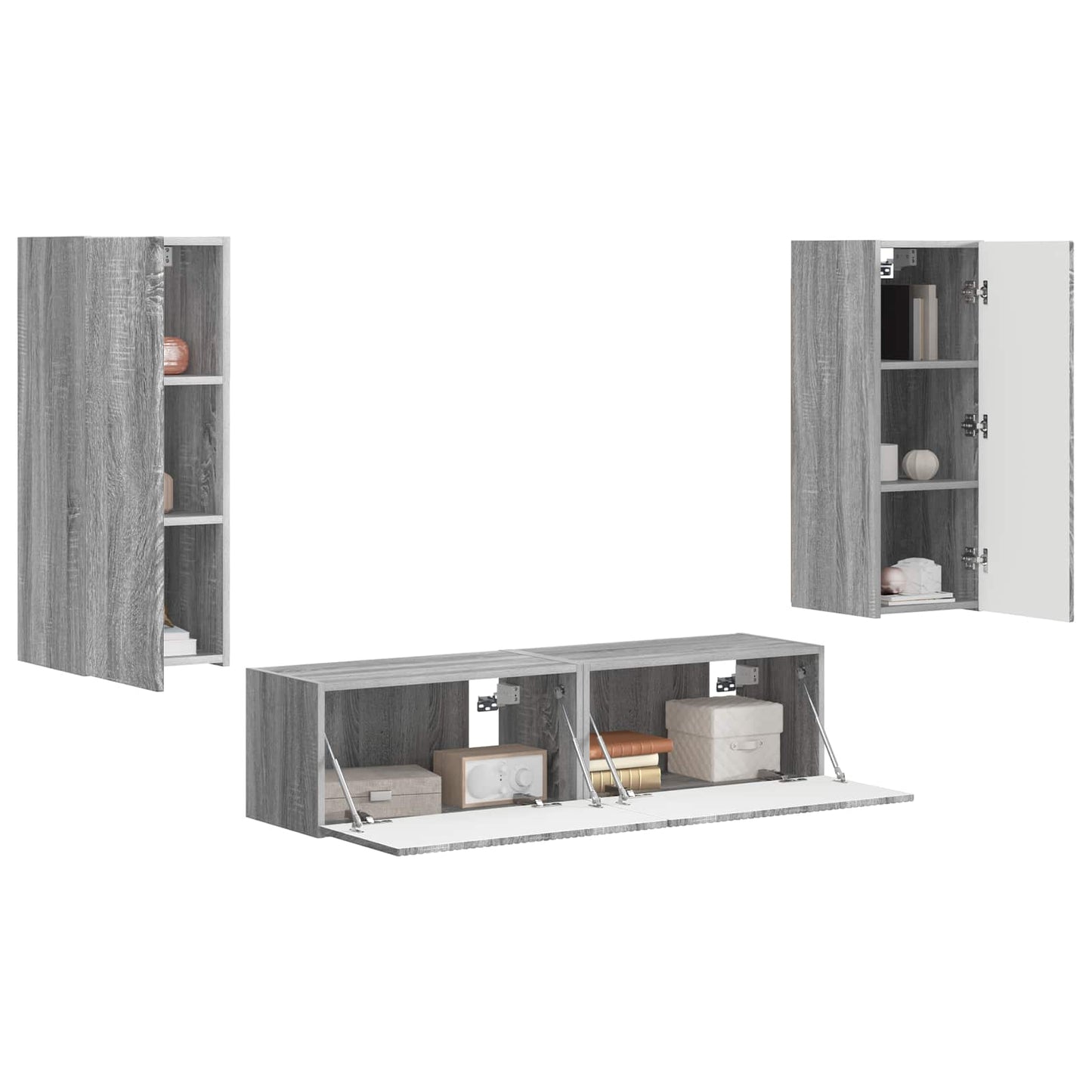 Set mobile TV 2 pcs Grigio Sonoma Legno multistrato