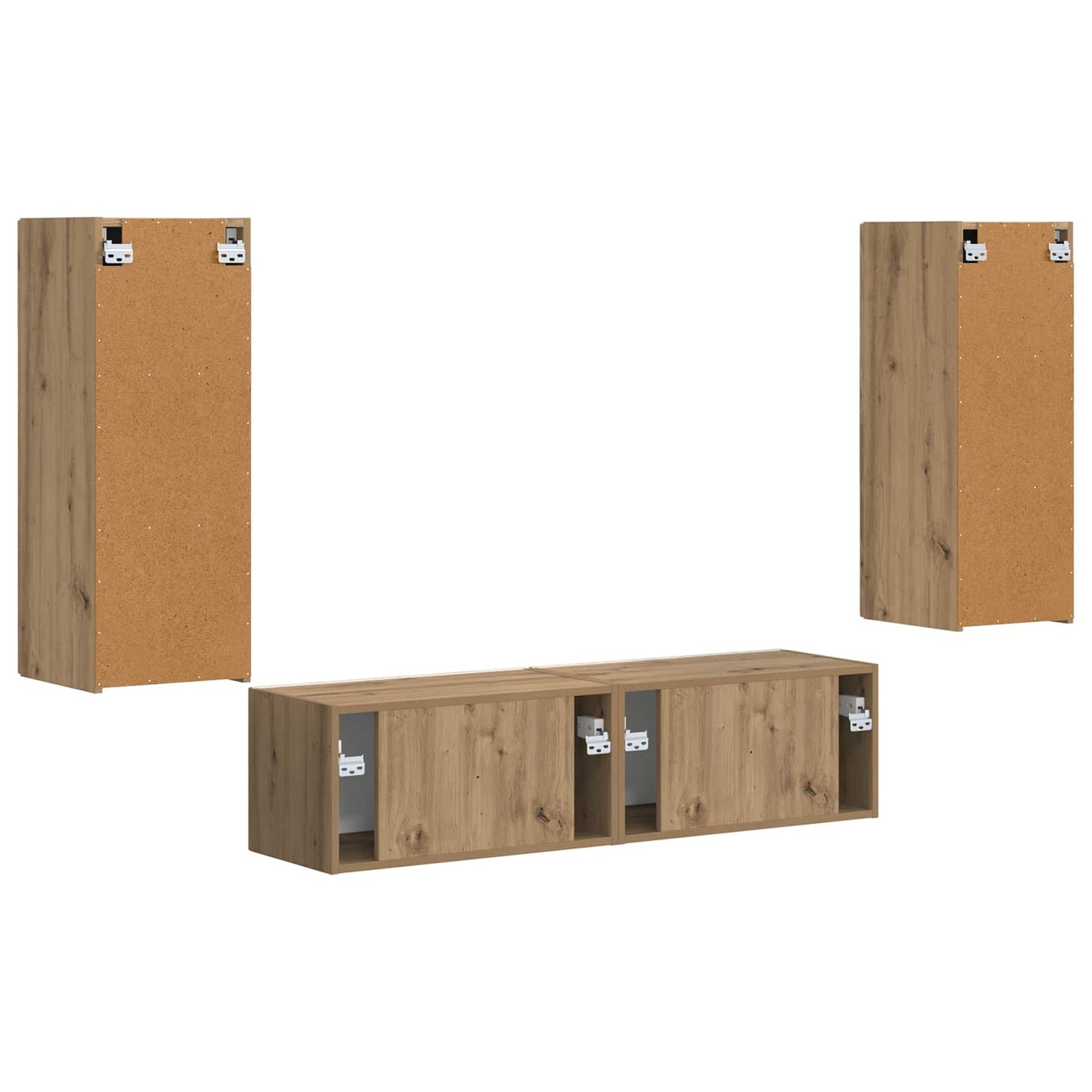 Set mobile TV 2 pcs Rovere artigianale Legno multistrato
