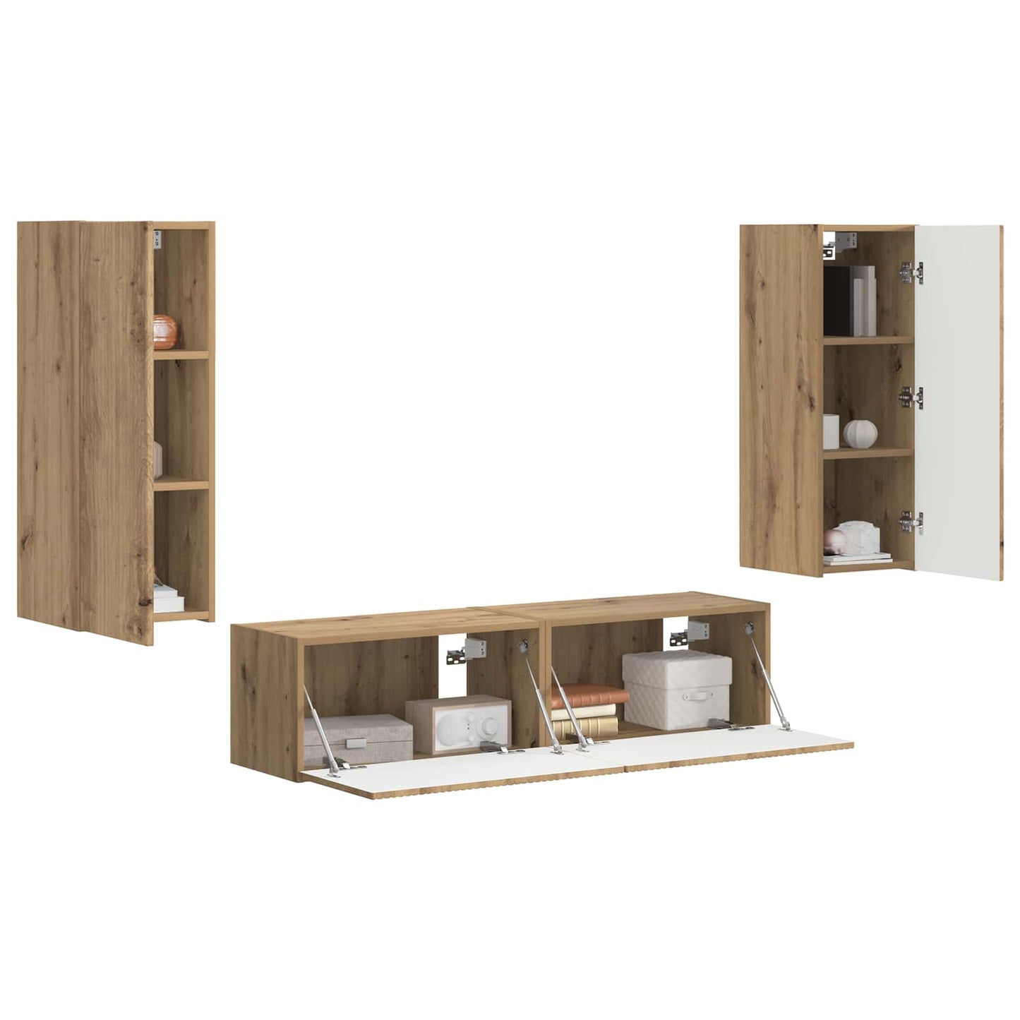 Set mobile TV 2 pcs Rovere artigianale Legno multistrato