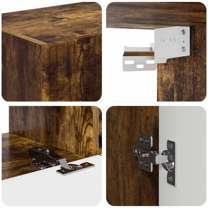 Set mobile TV 3 pz Rovere fumé Legno ingegnerizzato