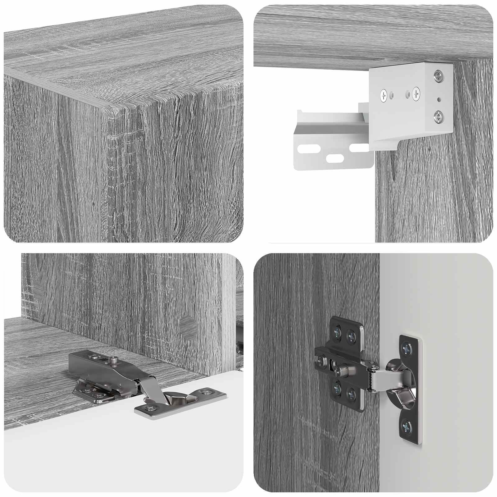 Set mobile TV 3 pcs Grigio Sonoma Legno multistrato | homemem39