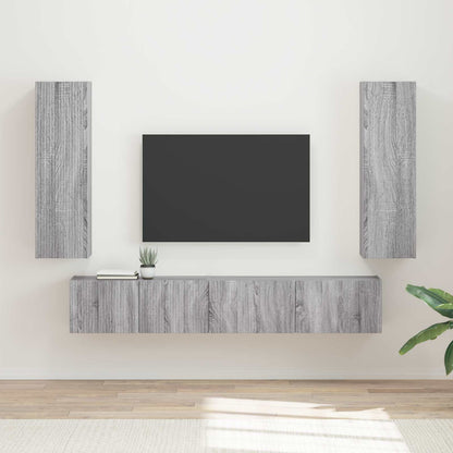 Set mobile TV 3 pcs Grigio Sonoma Legno multistrato