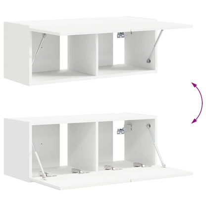 Set mobile TV 3 pz Bianco Legno ingegnerizzato