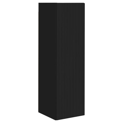 Set mobile TV Montaggio a parete 2 pcs Nero Legno multistrato