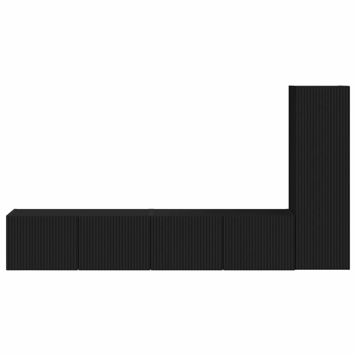 Set mobile TV Montaggio a parete 2 pcs Nero Legno multistrato