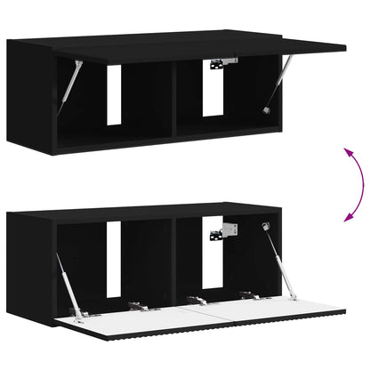 Set mobile TV 3 pcs Nero Legno ingegnerizzato | homemem39
