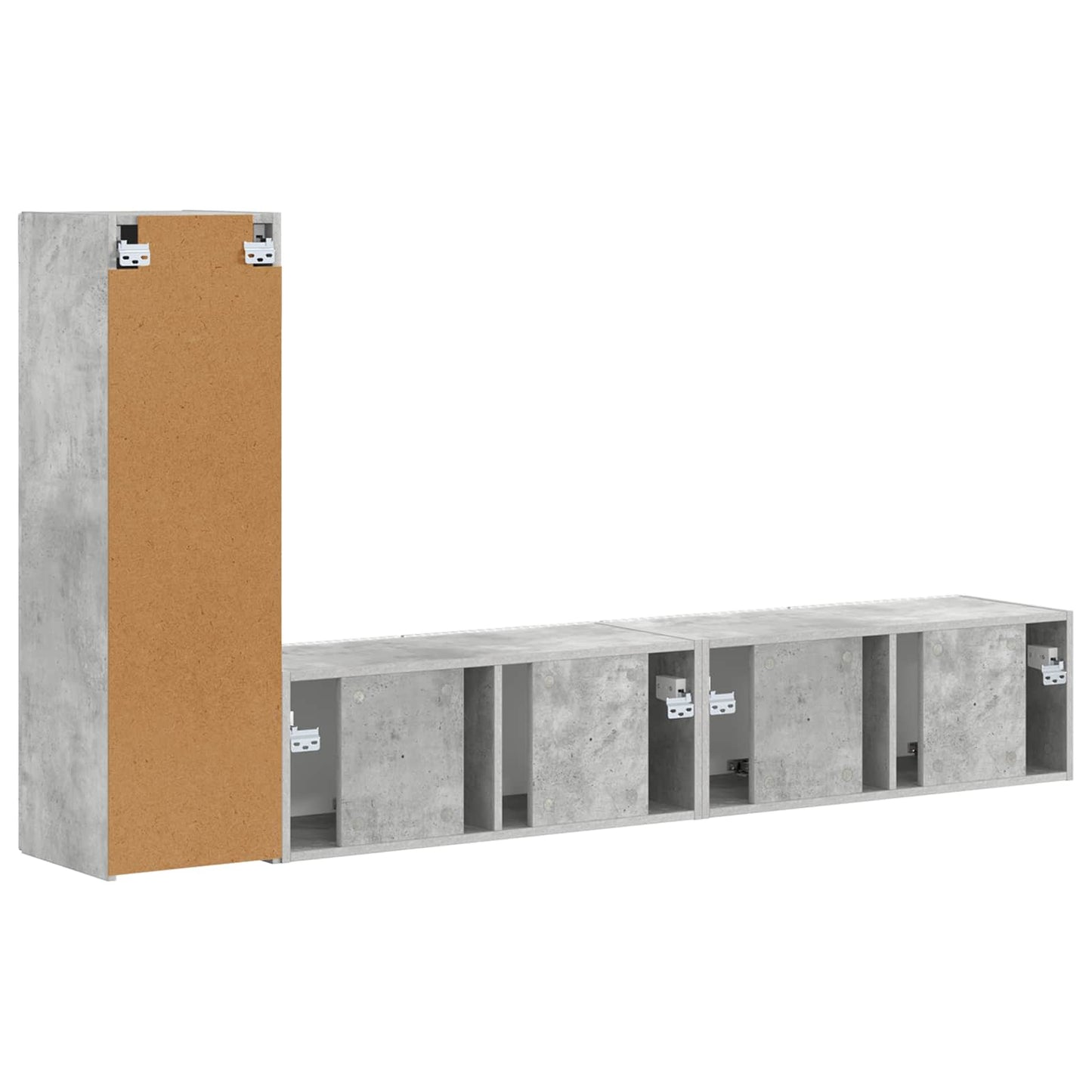 Set mobile TV 2 pcs Grigio cemento Legno multistrato