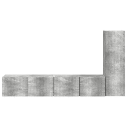 Set mobile TV 2 pcs Grigio cemento Legno multistrato