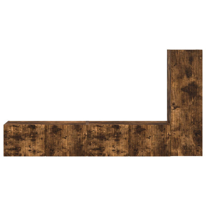 Set mobile TV 2 pcs Rovere fumé Legno multistrato