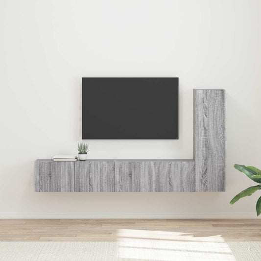 Set mobile TV 2 pcs Grigio Sonoma Legno multistrato