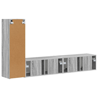 Set mobile TV 2 pcs Grigio Sonoma Legno multistrato