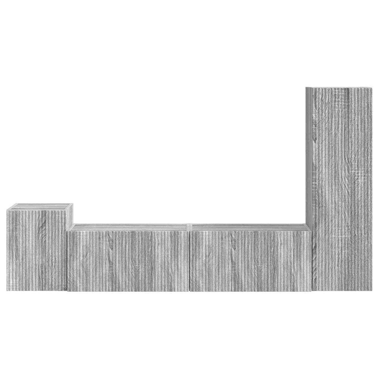 Set mobile TV 4 pcs Grigio Sonoma Legno multistrato